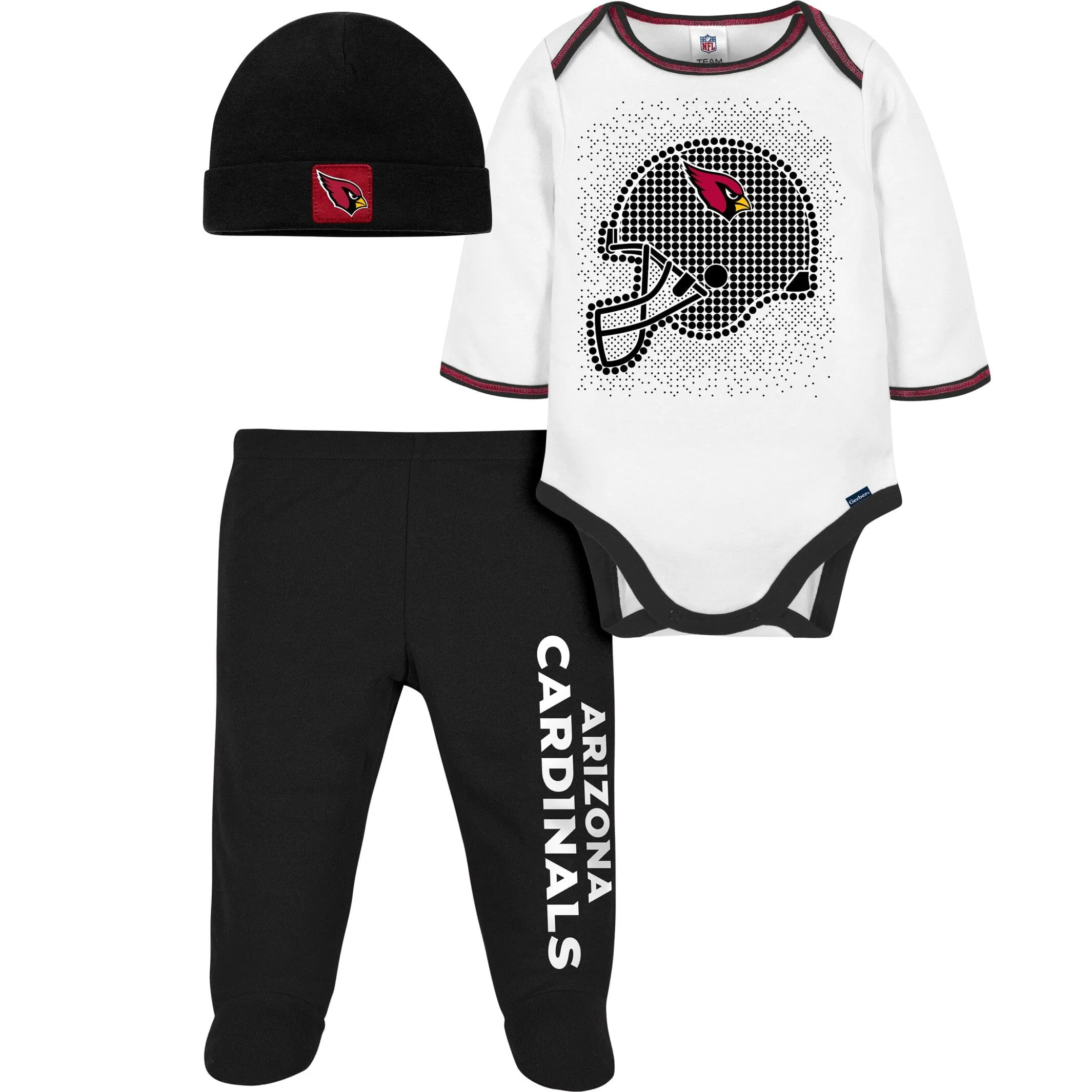 3-Piece Baby Boys Cardinals Bodysuit, Footed Pant, & Cap Set