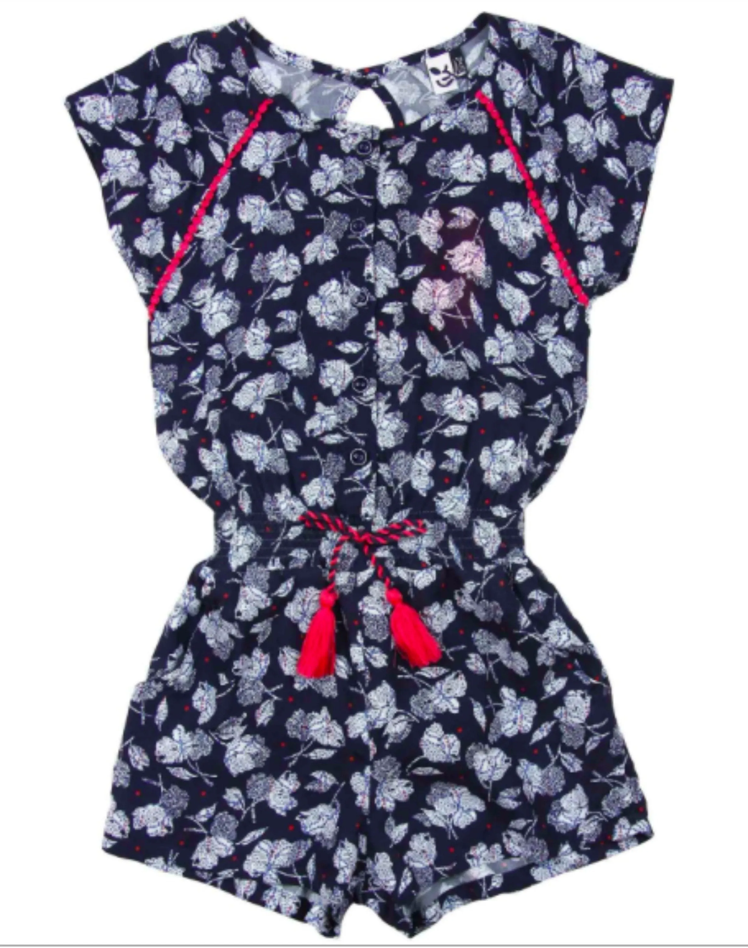 3Pommes Girls Navy Print Romper