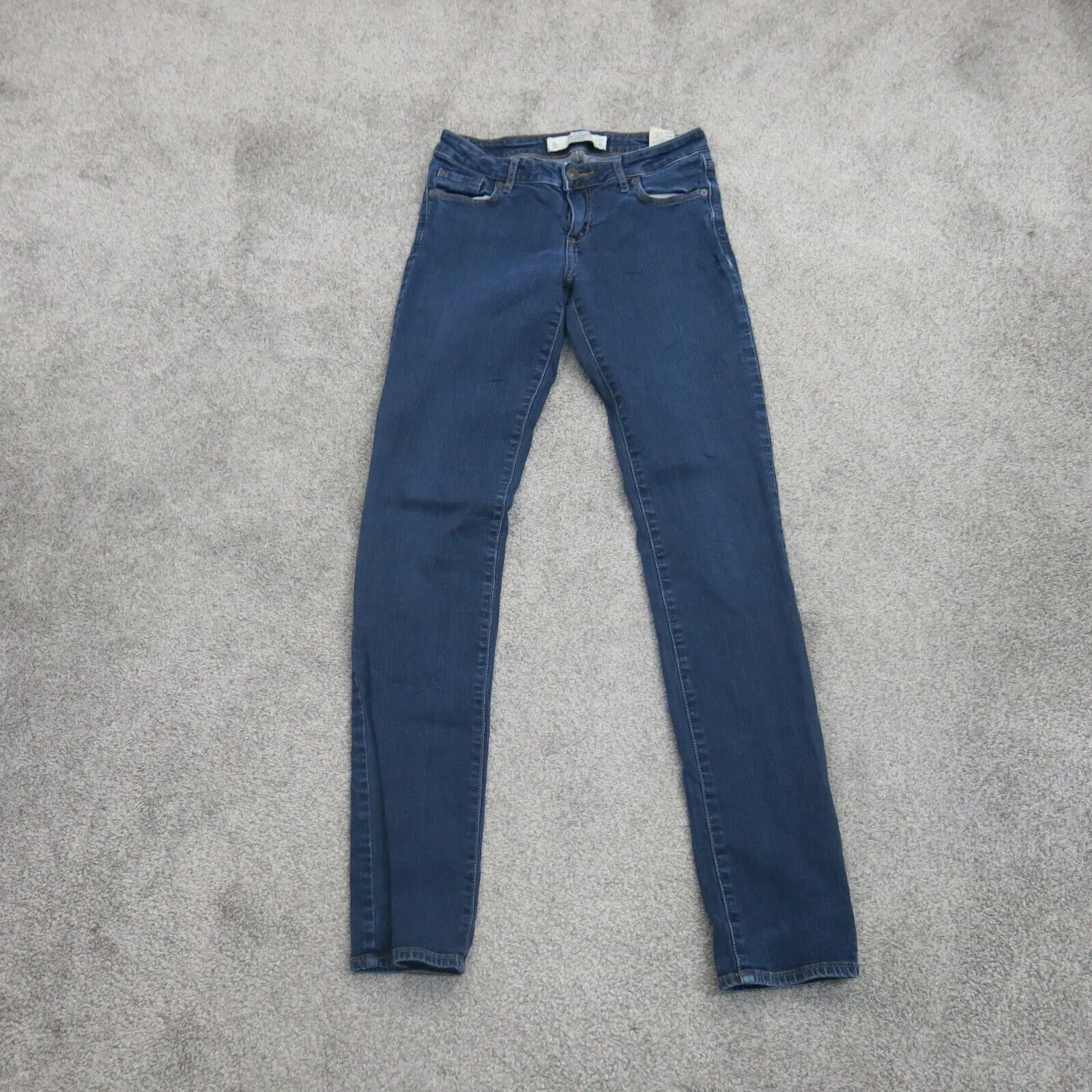 Abercrombie & Fitch Womens Skinny Leg Jeans Stretch Mid Rise Blue 4L -W27XL35