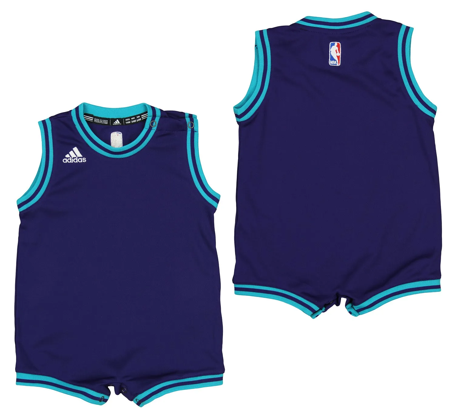 Adidas NBA Infants Charlotte Hornets Road Team Romper, Purple