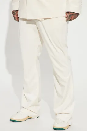 Alessandro Slim Flare Velvet Slit Trouser - Cream