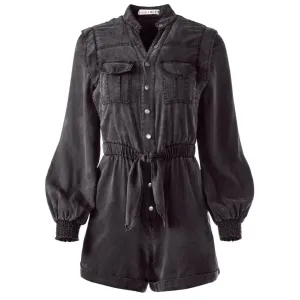 Alice   Olivia Charcoal Kota Cargo Pocket Romper