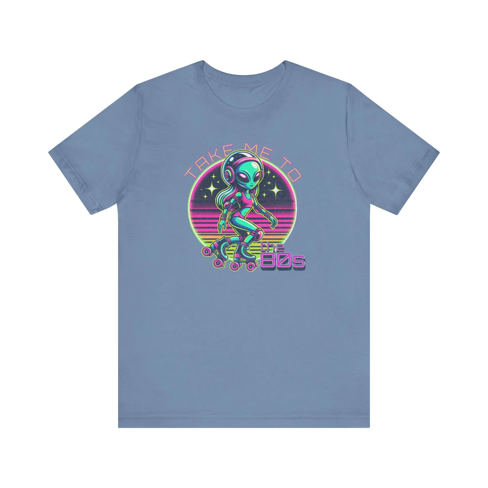 Alien 80s Roller Skate T-Shirt, Fun Graphic Tee, Eighties t-shirt, Retro Vibes, Skater Shirt, Alien Lover Top