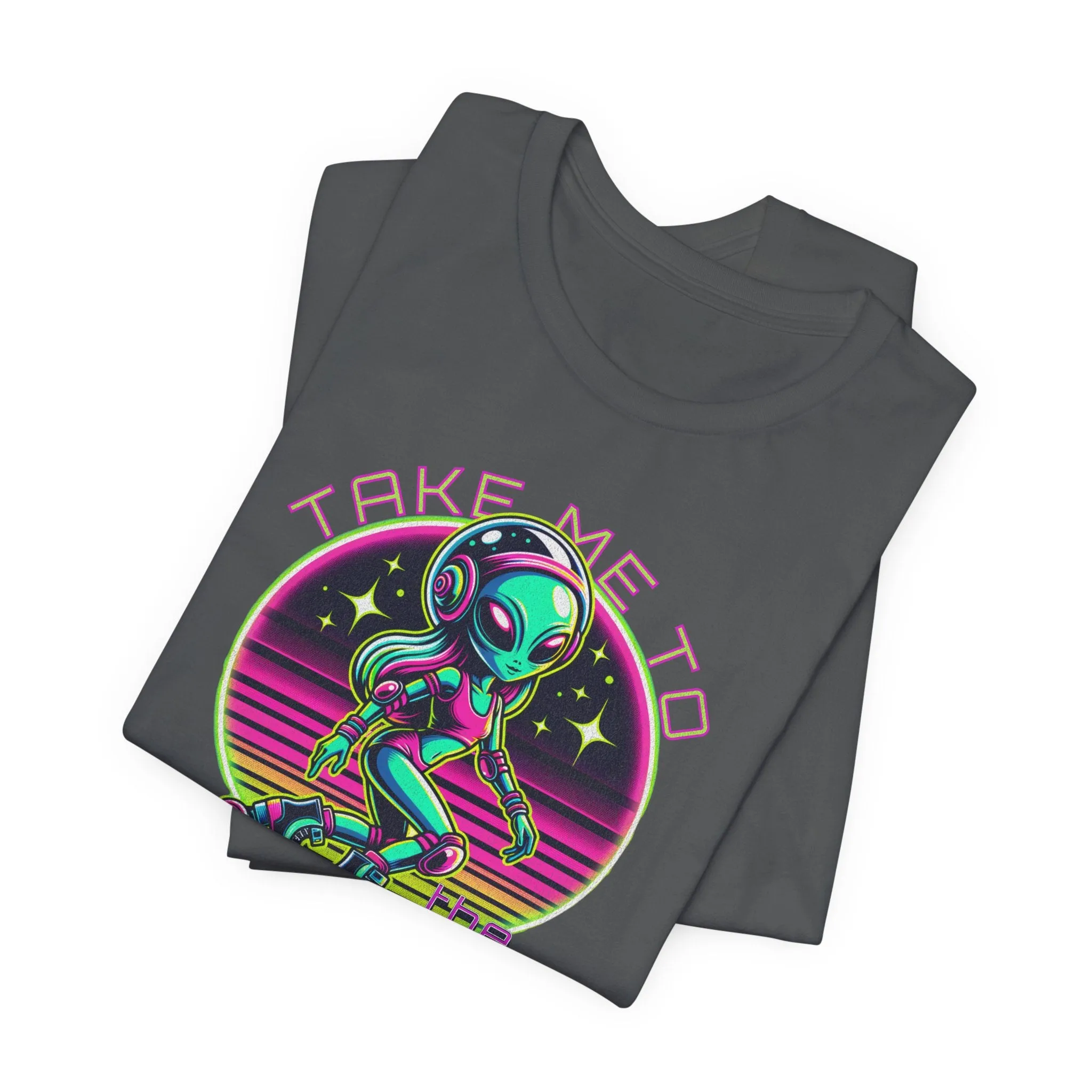 Alien 80s Roller Skate T-Shirt, Fun Graphic Tee, Eighties t-shirt, Retro Vibes, Skater Shirt, Alien Lover Top