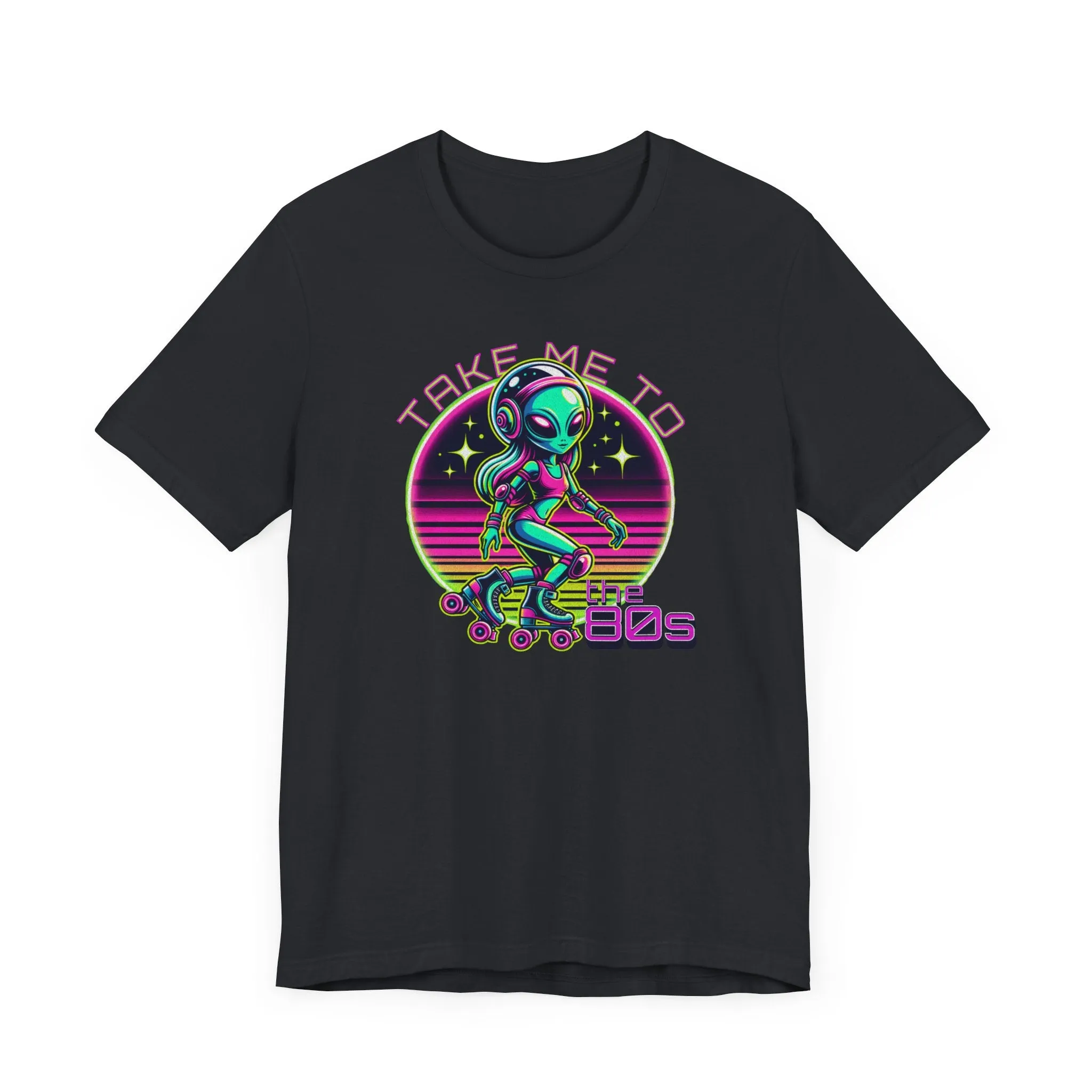 Alien 80s Roller Skate T-Shirt, Fun Graphic Tee, Eighties t-shirt, Retro Vibes, Skater Shirt, Alien Lover Top