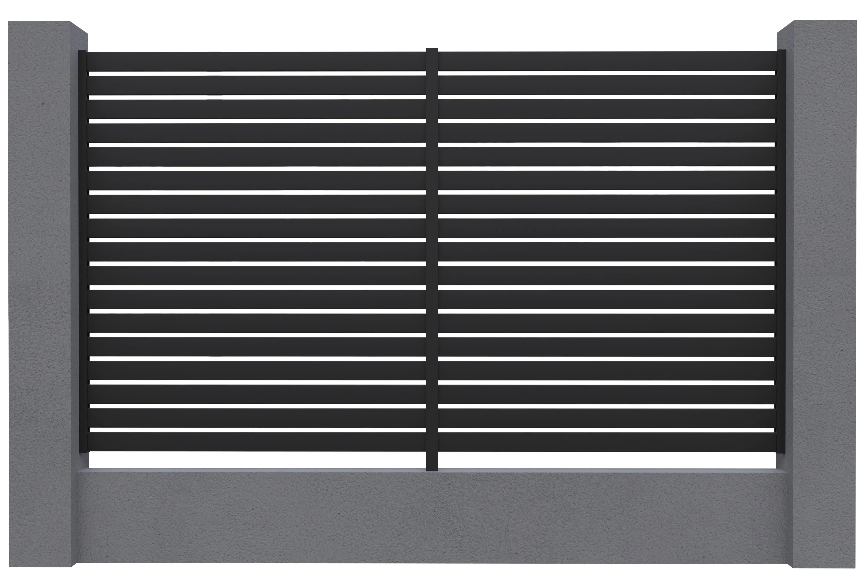 Aluminium Slat Screen Kit - Monument Colour, 1800mm high x 3000mm wide,   Slat fence panel