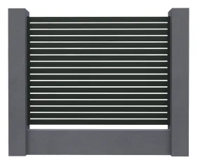 Aluminium Slat Screen Kit - Woodland Grey colour,   1800mm high x 3000mm wide, Slat fence panel