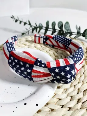 American Flag Inspired Navy Blue Knotted Headband