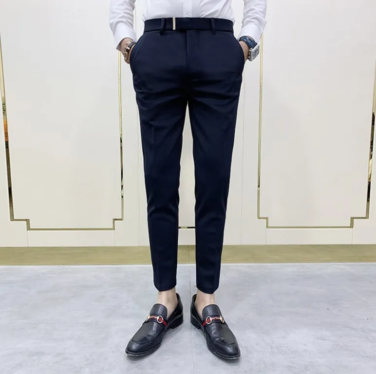 Antonios Navy Blue Casual Pants