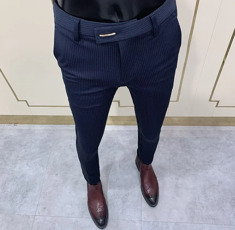 Antonios Navy Blue Casual Pants