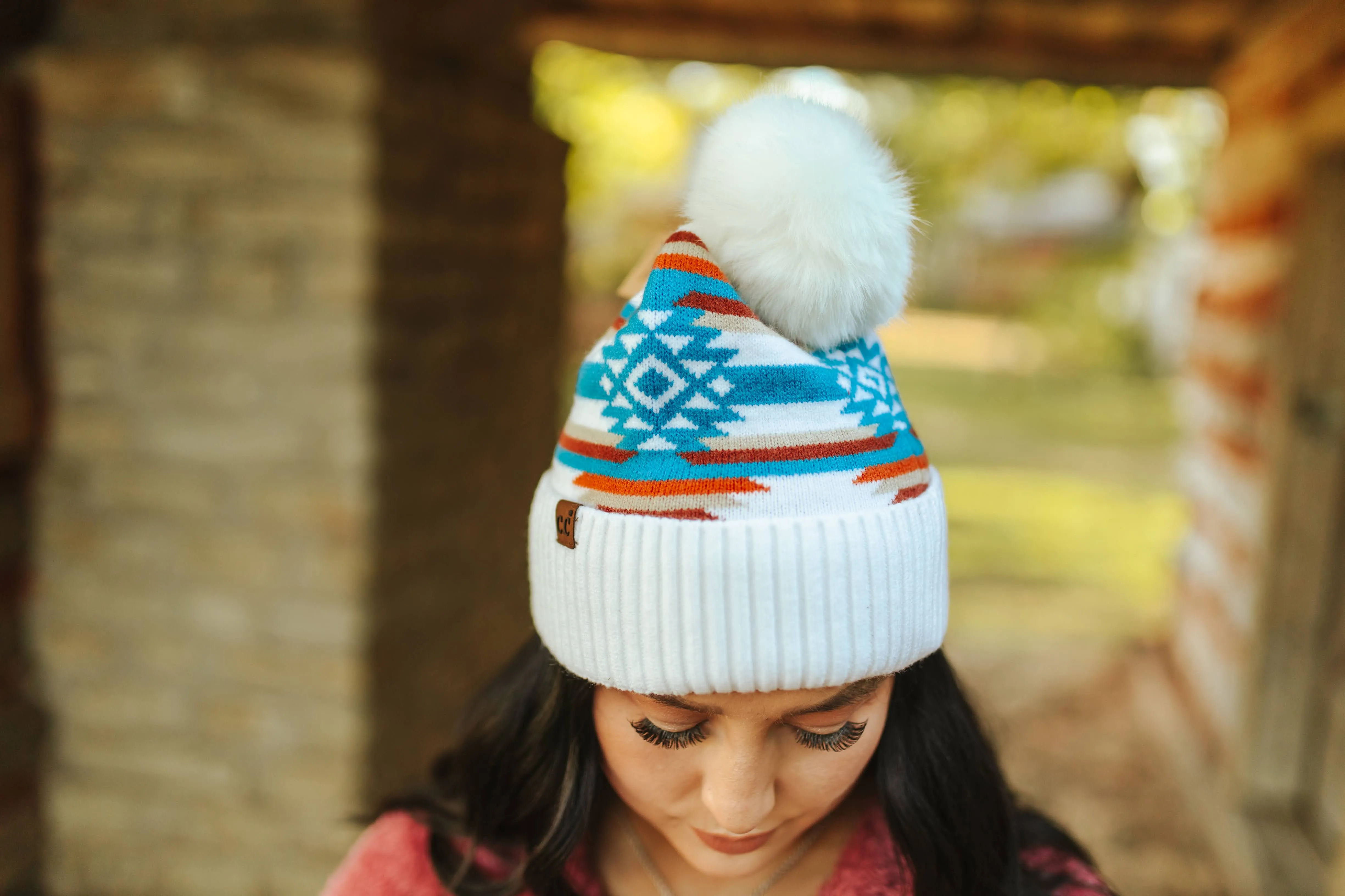 Aztec Pom Beanie