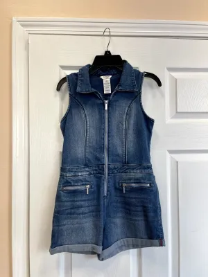 Bebe Girls Zipper Denim Romper