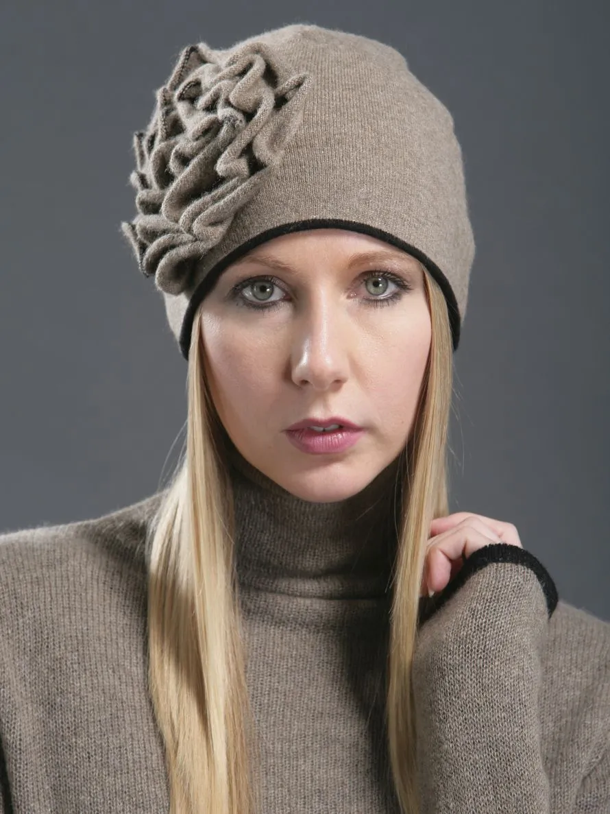 Big Flower Hat In Cashmere