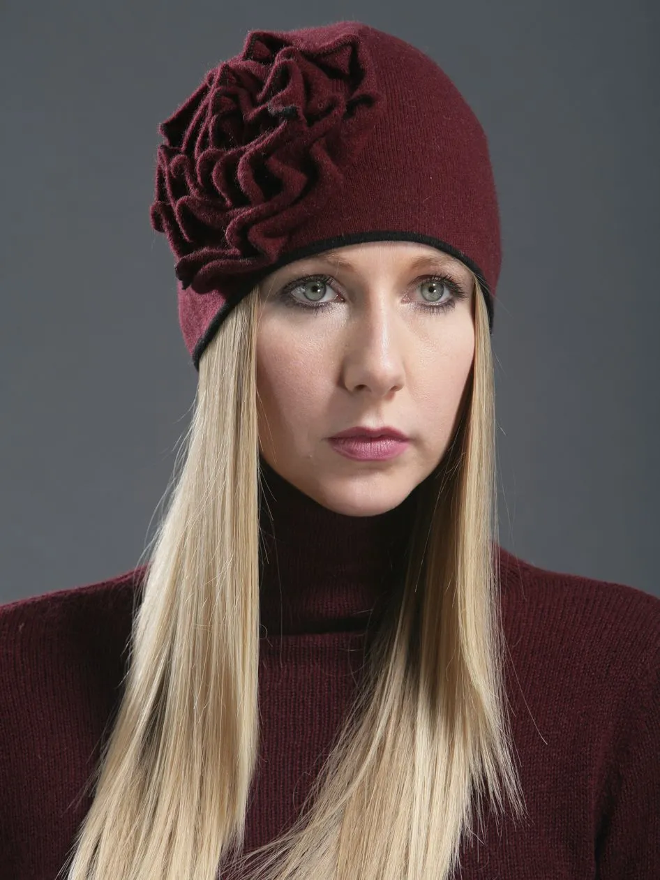 Big Flower Hat In Cashmere