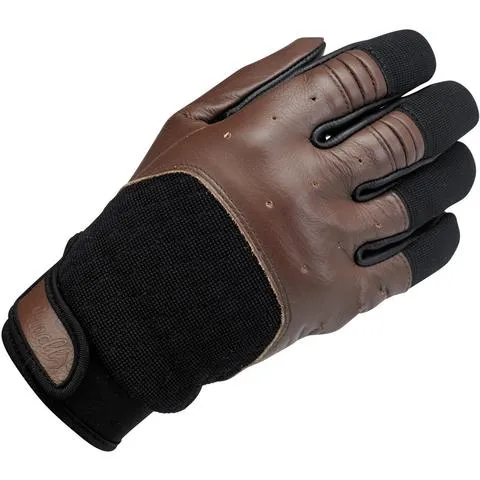 Biltwell Bantam Leather Hybrid Gloves - Chocolate