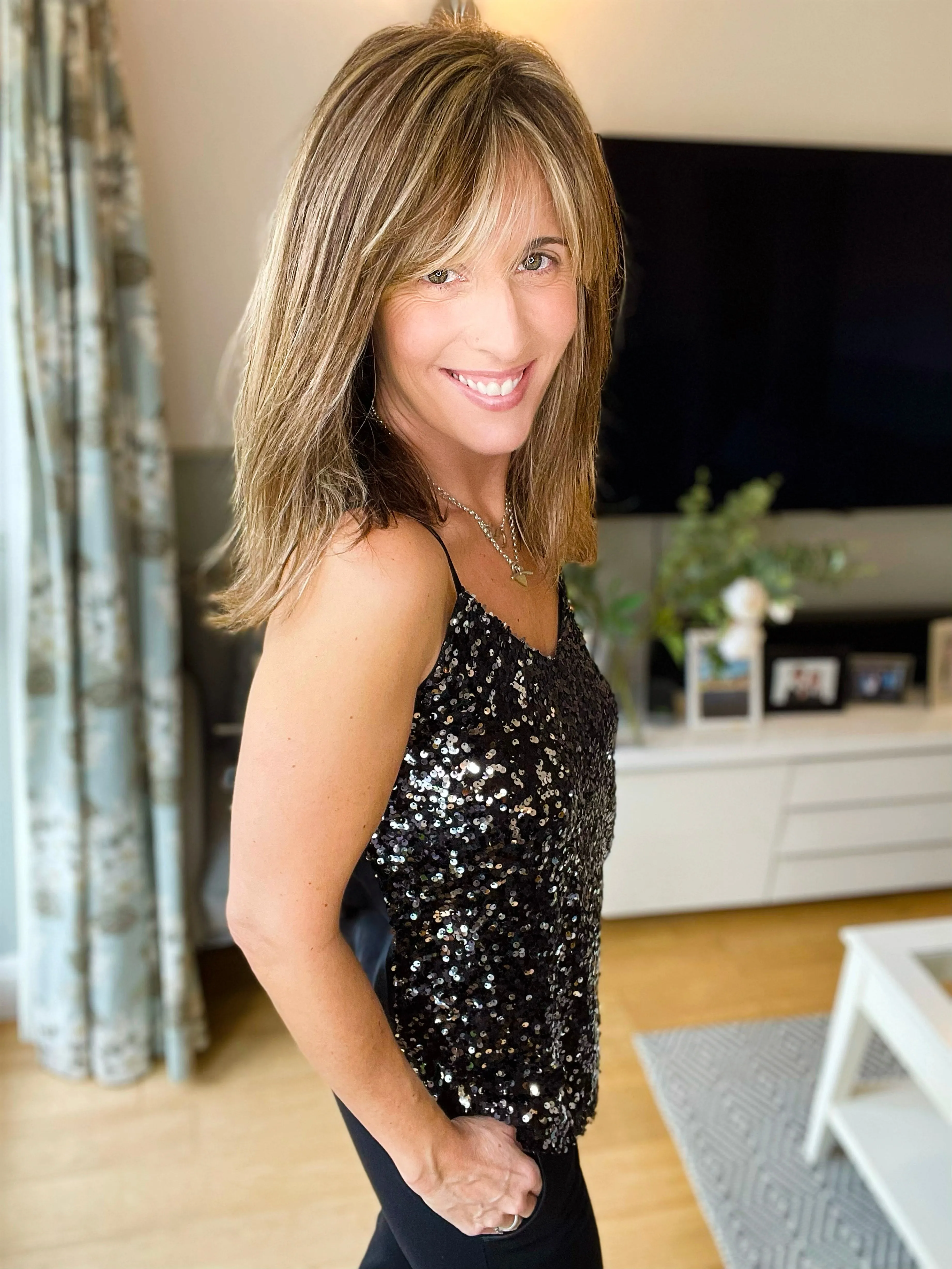 Black Sequin Cami