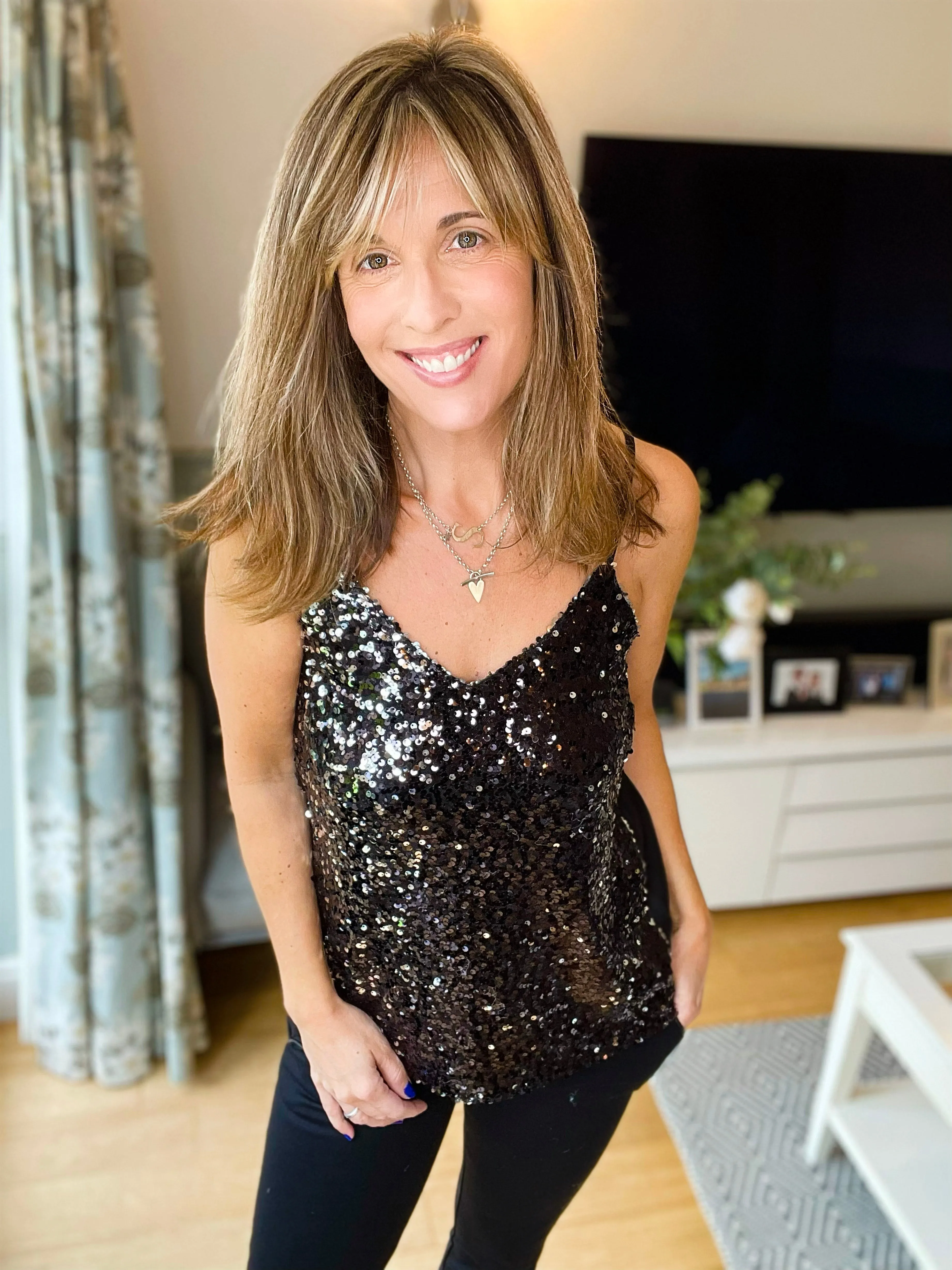 Black Sequin Cami