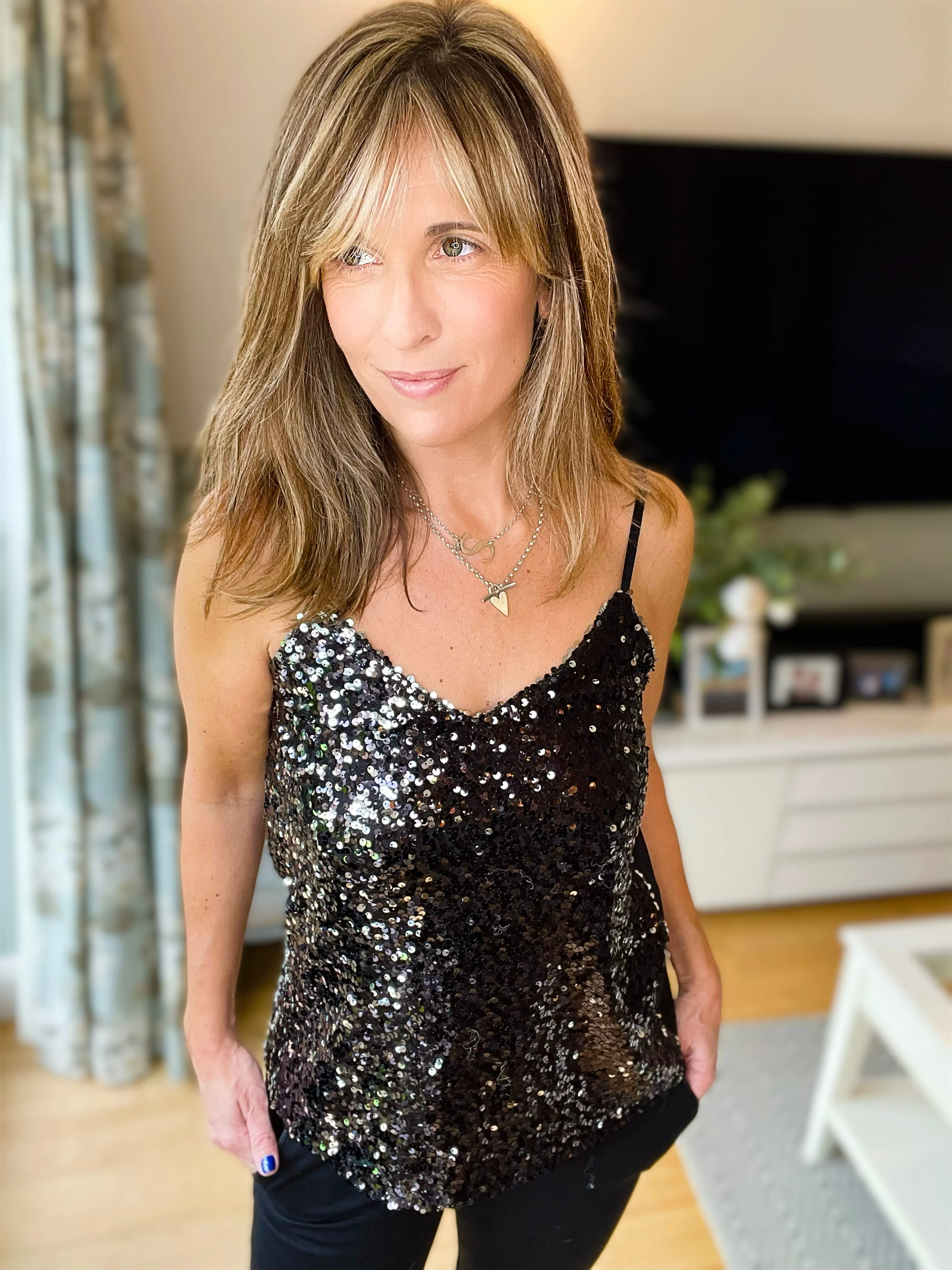 Black Sequin Cami