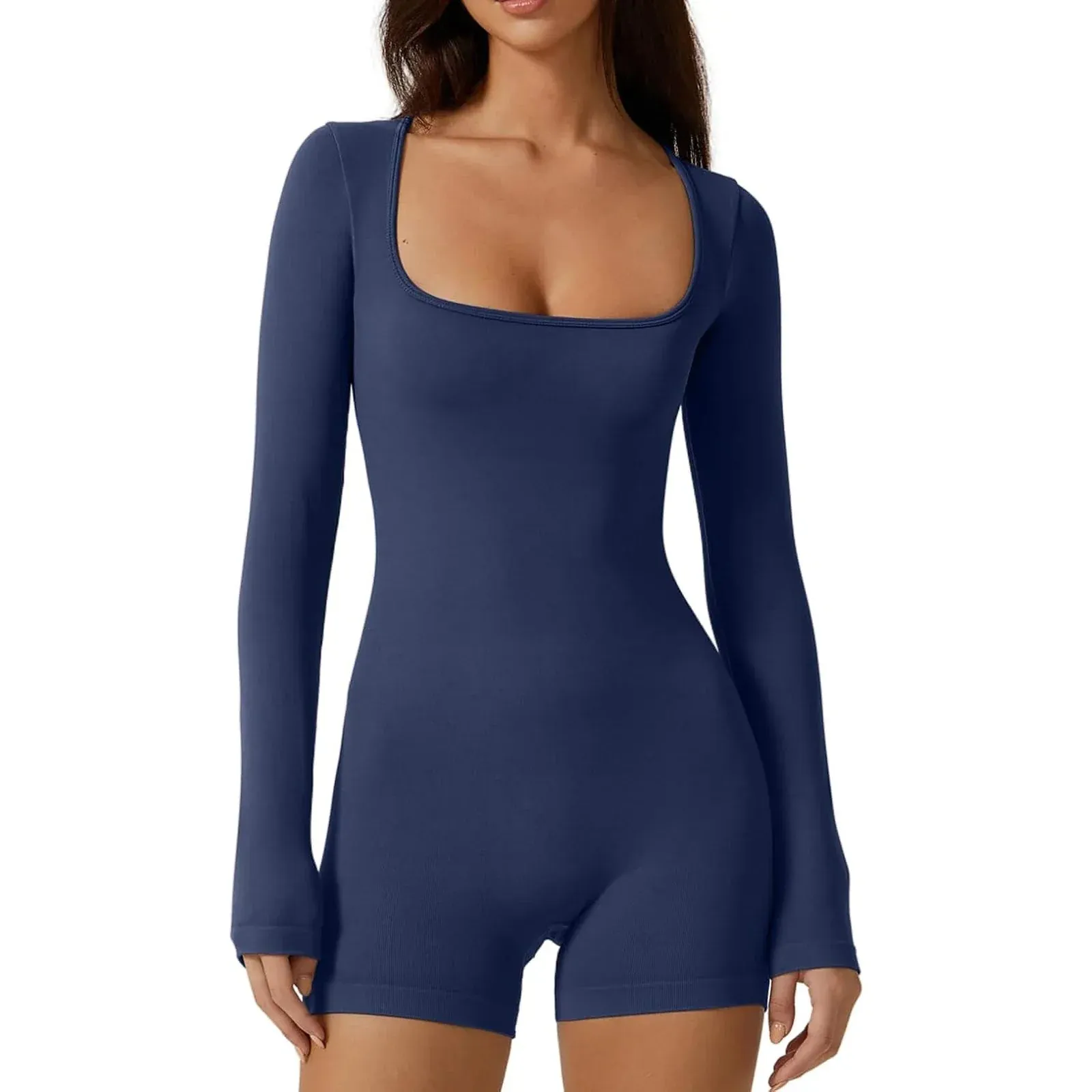 Bodycon Solid Long Sleeve Going Out Sexy Club Streetwear Summer Romper