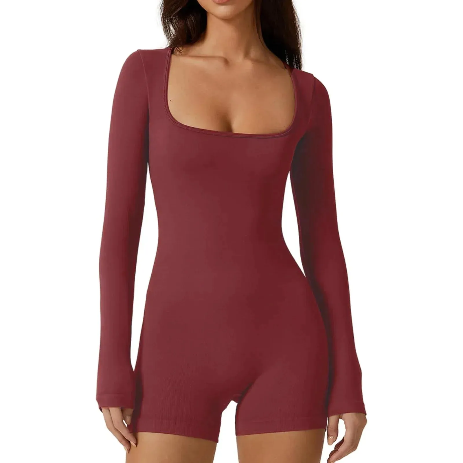 Bodycon Solid Long Sleeve Going Out Sexy Club Streetwear Summer Romper