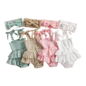 Broderie - Newborn Baby Girls Romper Set