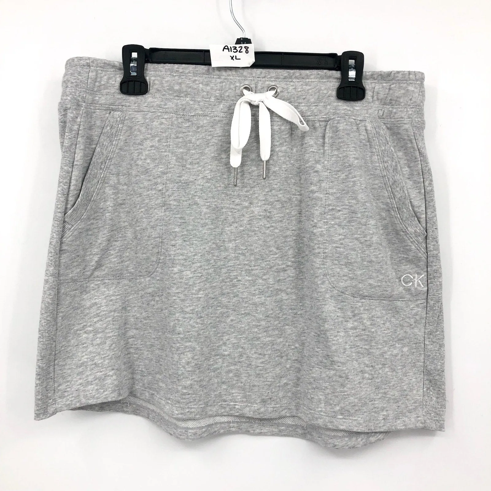 CALVIN KLEIN PERFORMANCE Women's Eco-Terry Skirt M Heather Grey Pull on NWT