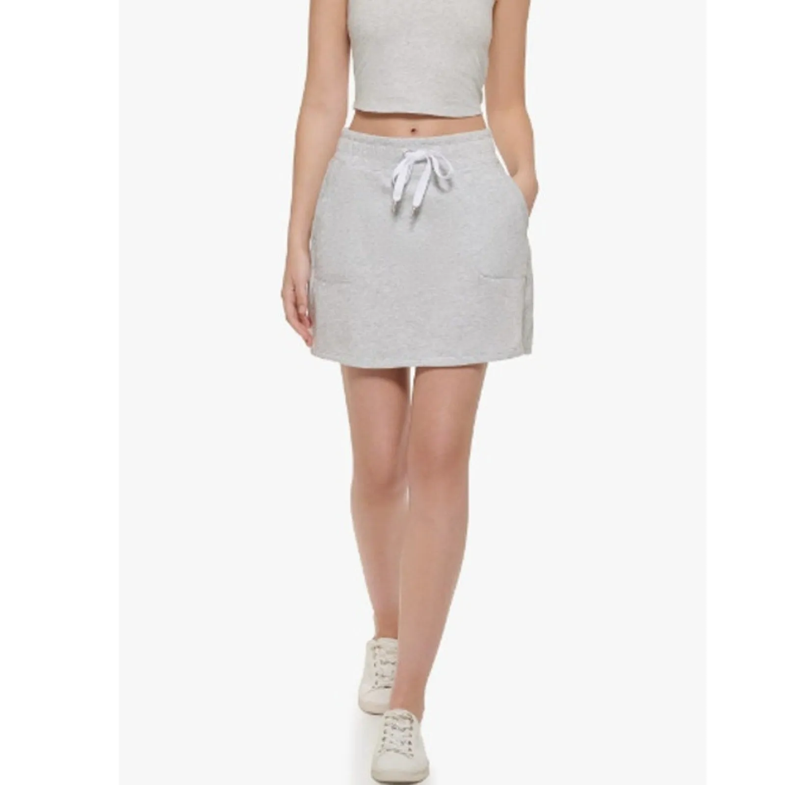 CALVIN KLEIN PERFORMANCE Women's Eco-Terry Skirt M Heather Grey Pull on NWT