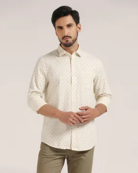 Casual Beige Printed Shirt - Venga