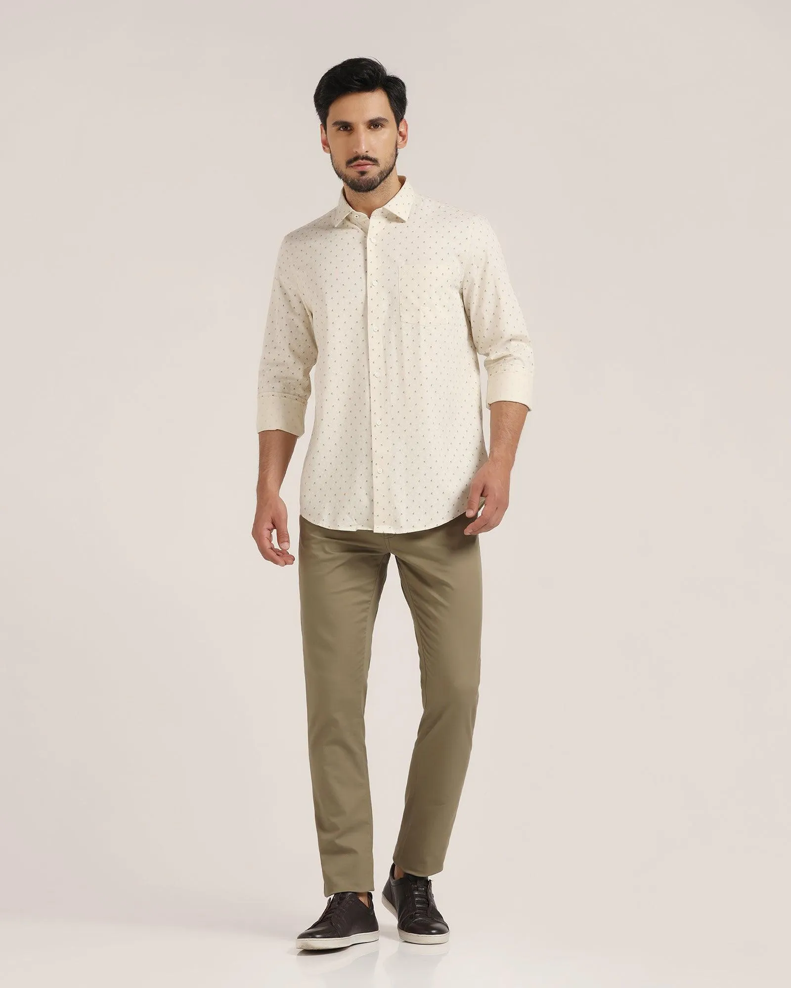 Casual Beige Printed Shirt - Venga