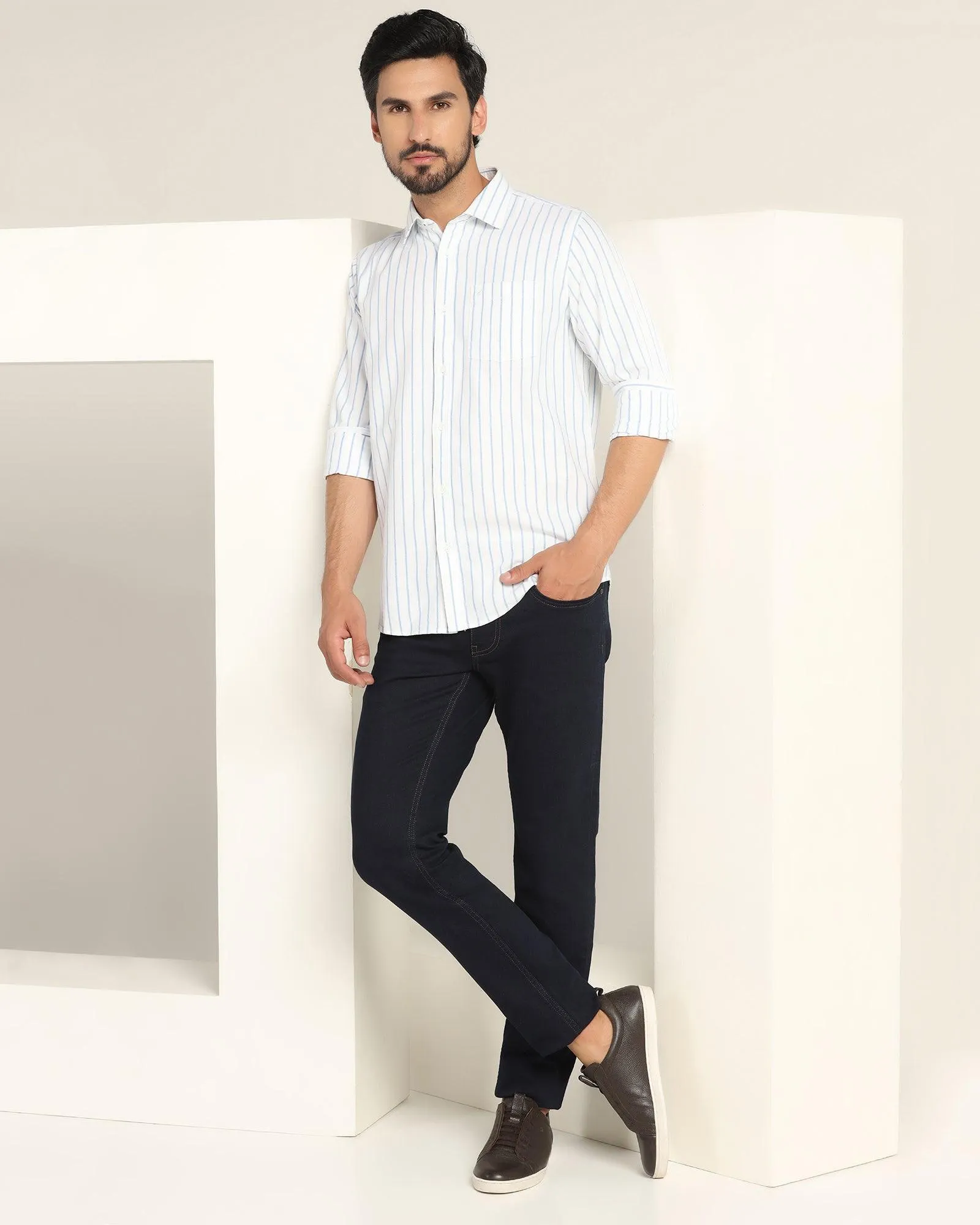 Casual Blue Striped Shirt - Eagle