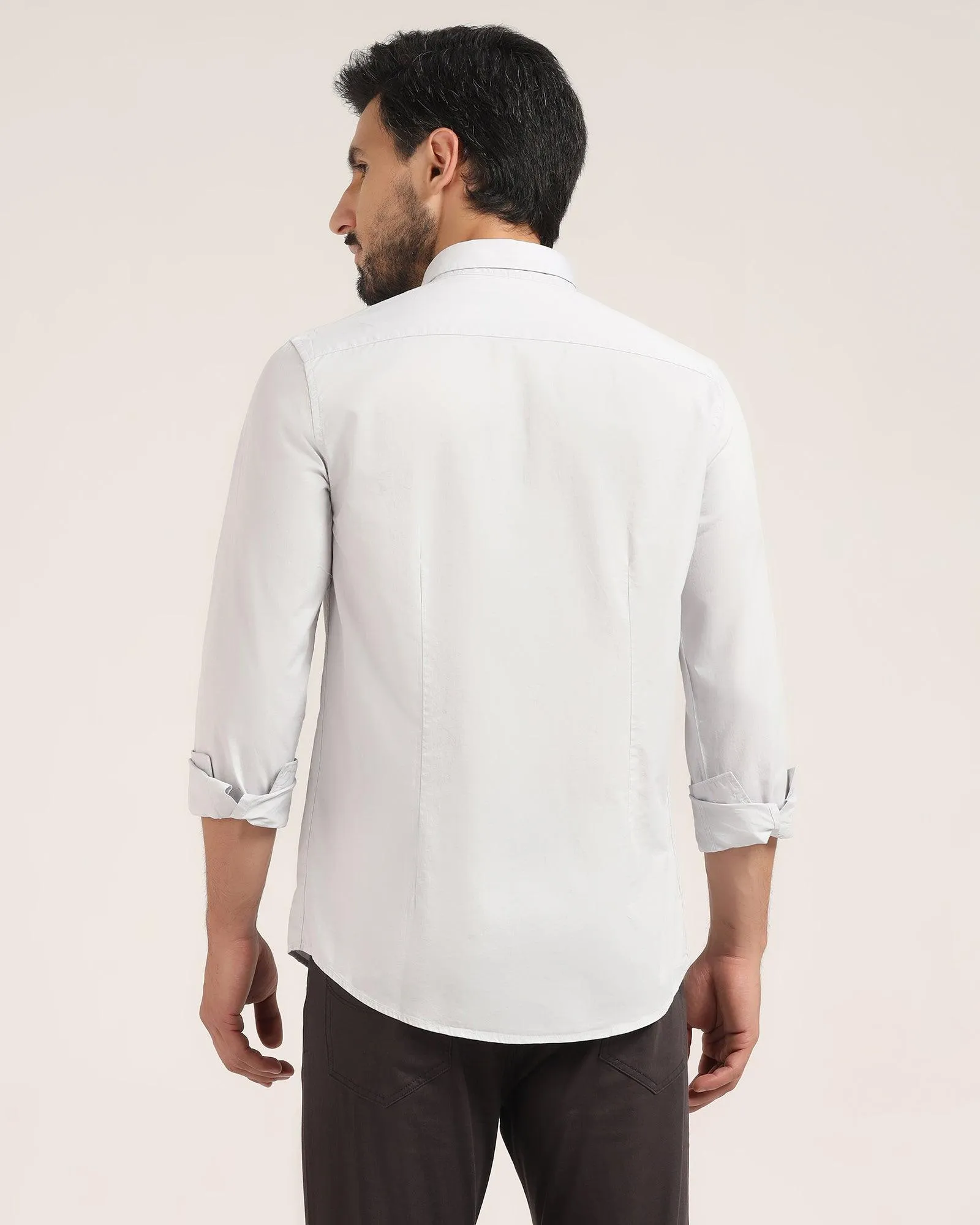 Casual Grey Solid Shirt - Vertus