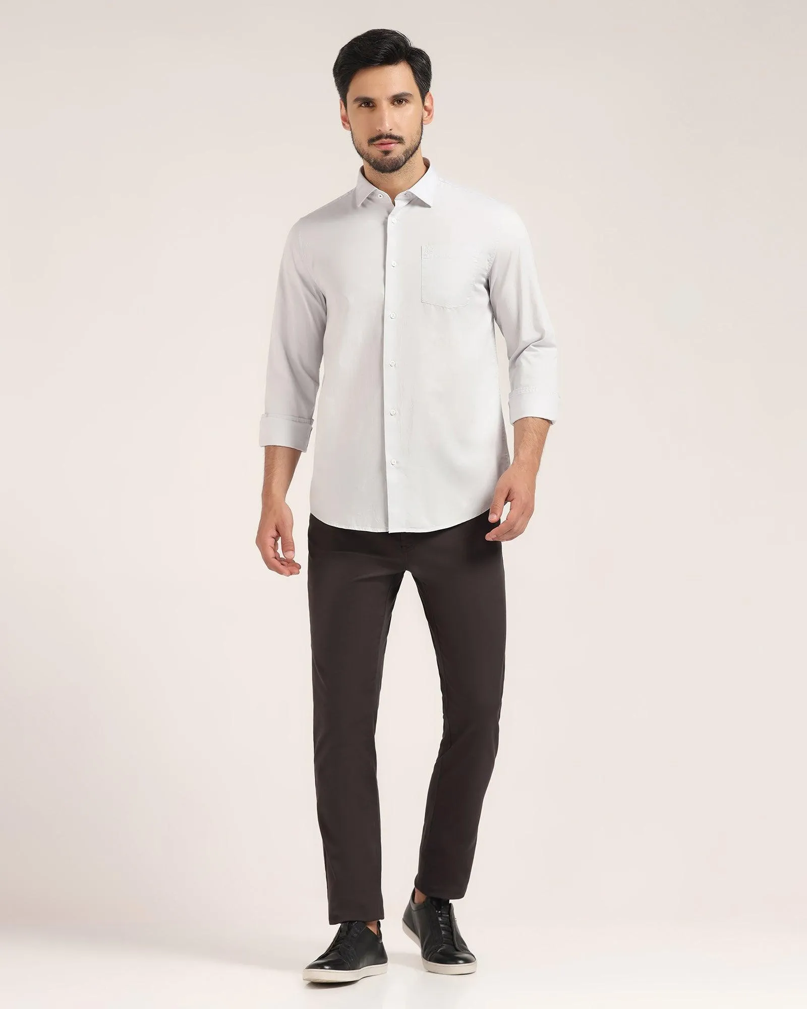 Casual Grey Solid Shirt - Vertus