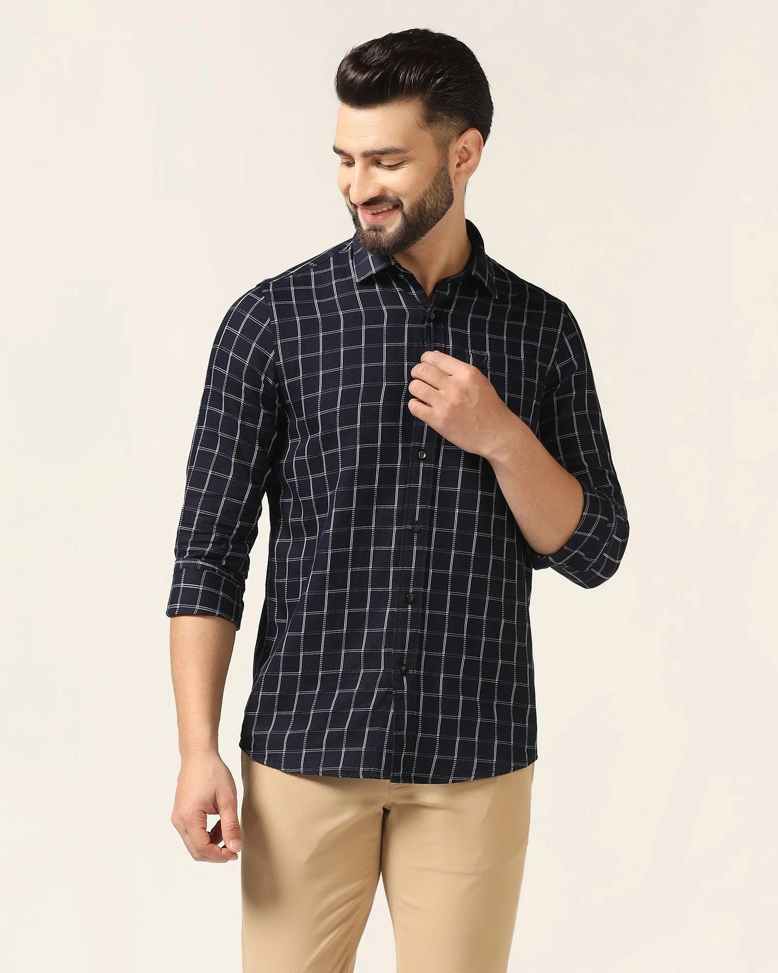 Casual Indigo Check Shirt - Max