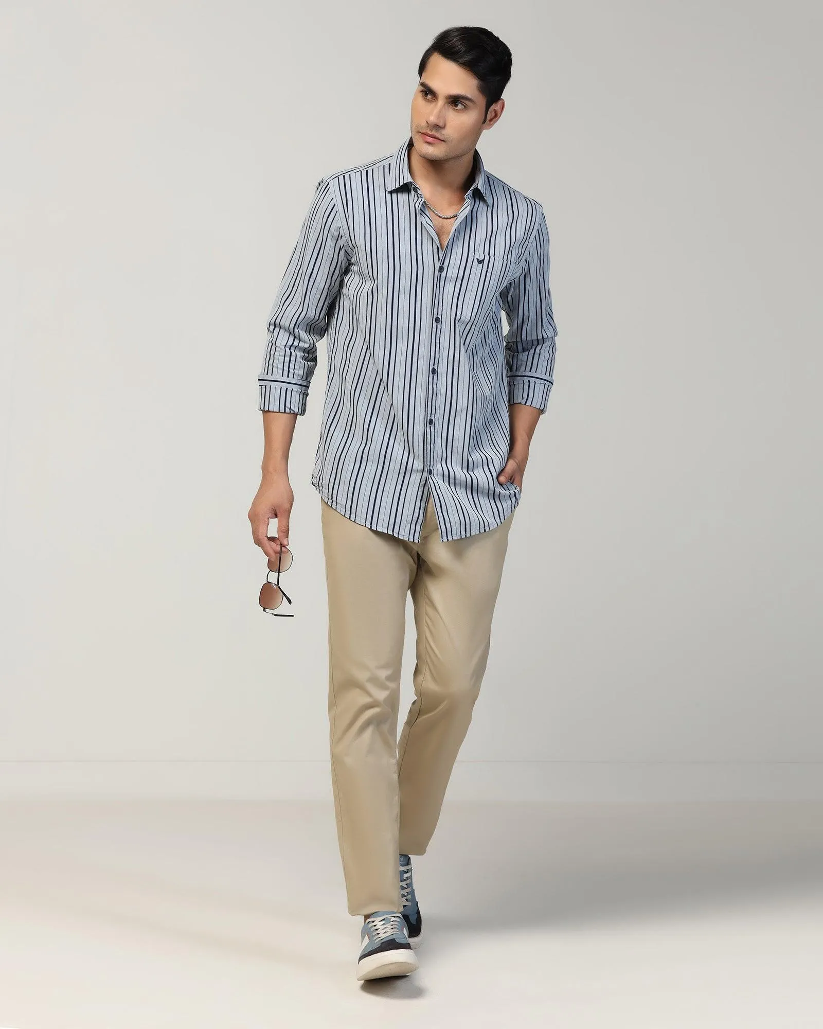 Casual Indigo Stripe Shirt - Elvan