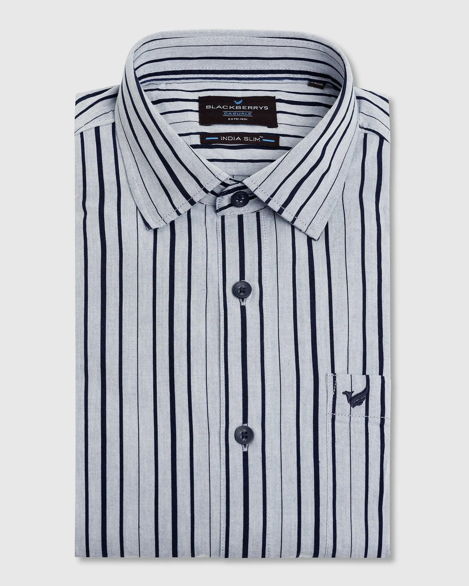 Casual Indigo Stripe Shirt - Elvan