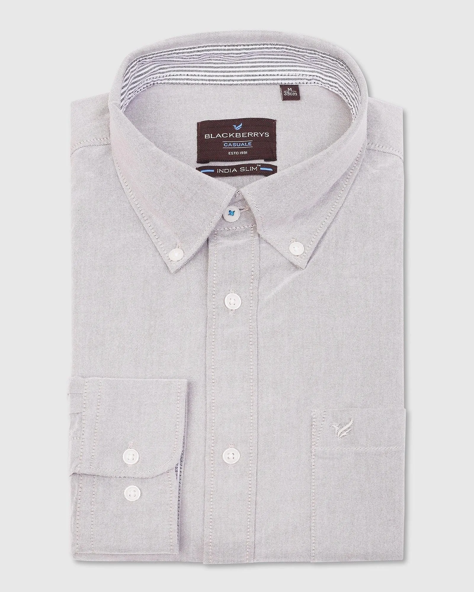 Casual Light Grey Solid Shirt - Donic