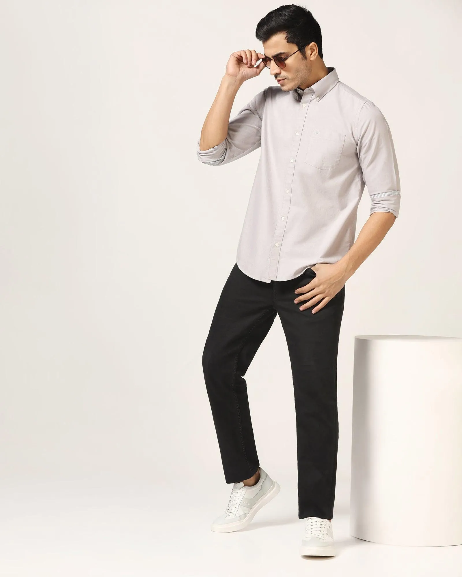 Casual Light Grey Solid Shirt - Donic