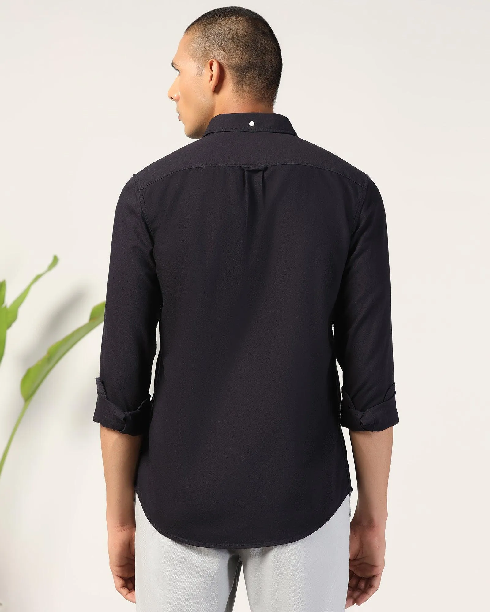 Casual Navy Solid Shirt - Solly