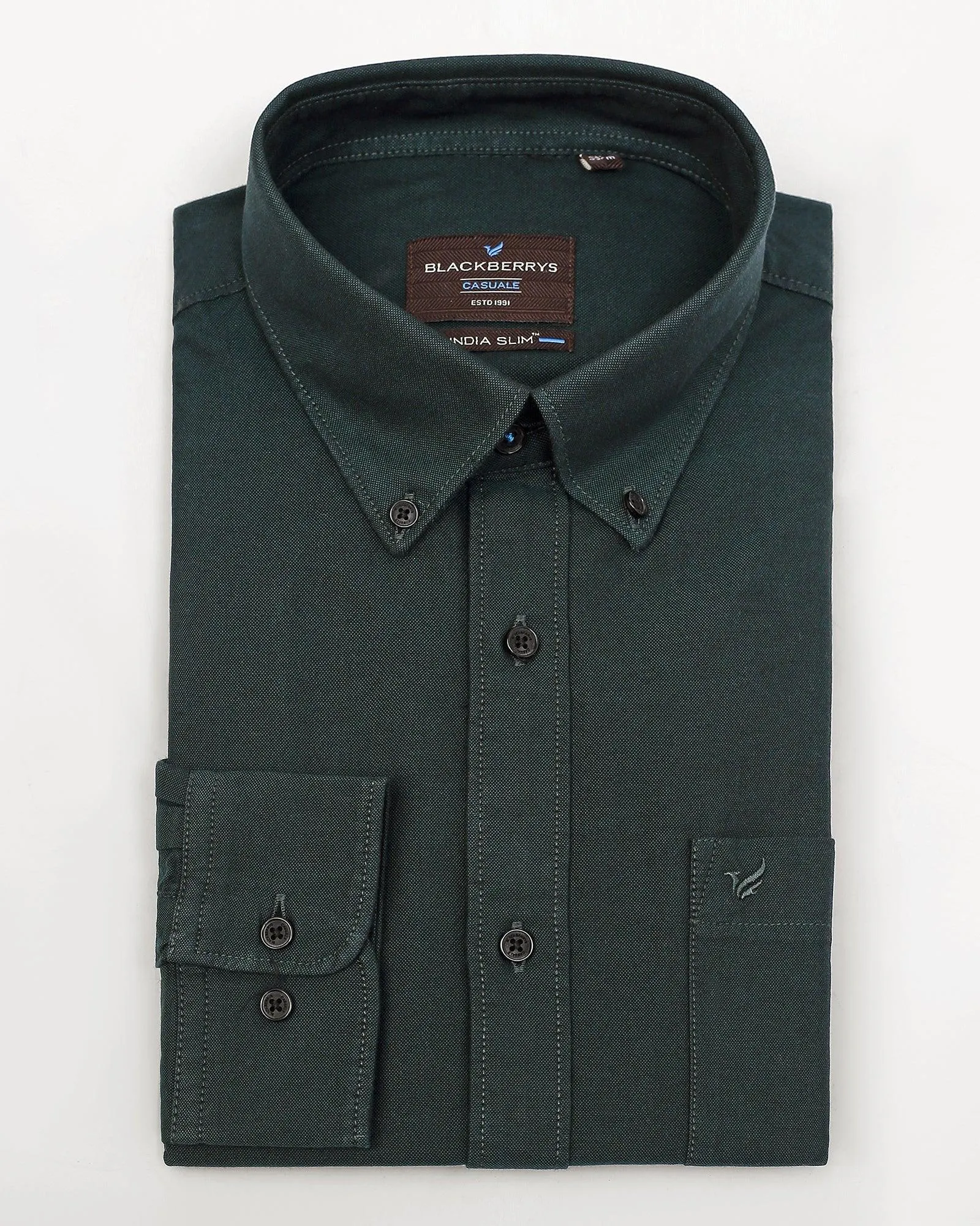 Casual Olive Solid Shirt - Vonic