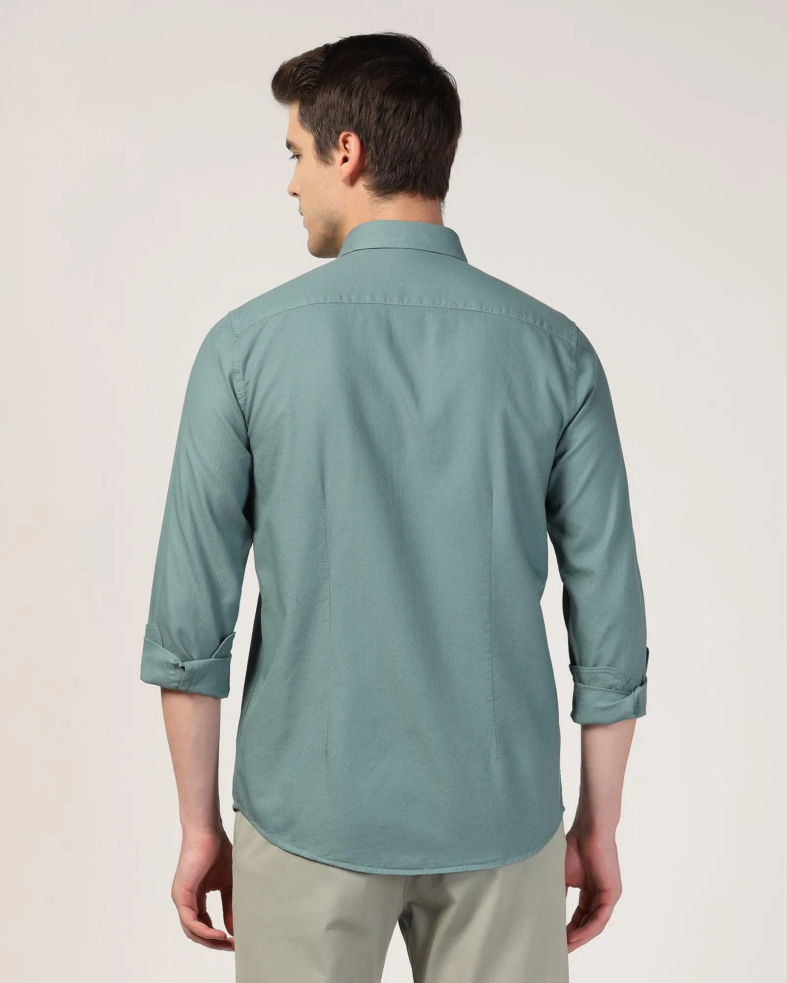 Casual Olive Textured Shirt - Colt