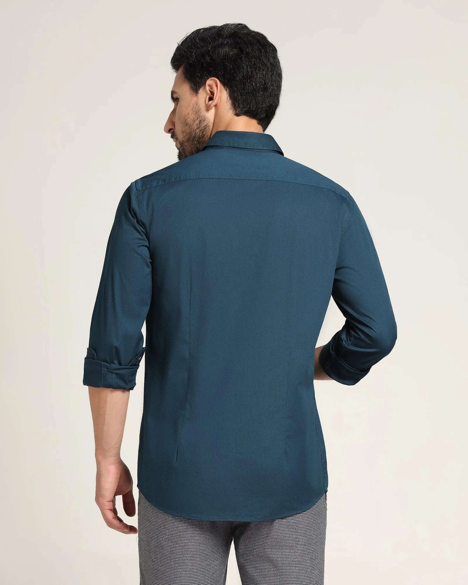 Casual Teal Solid Shirt - Beckham