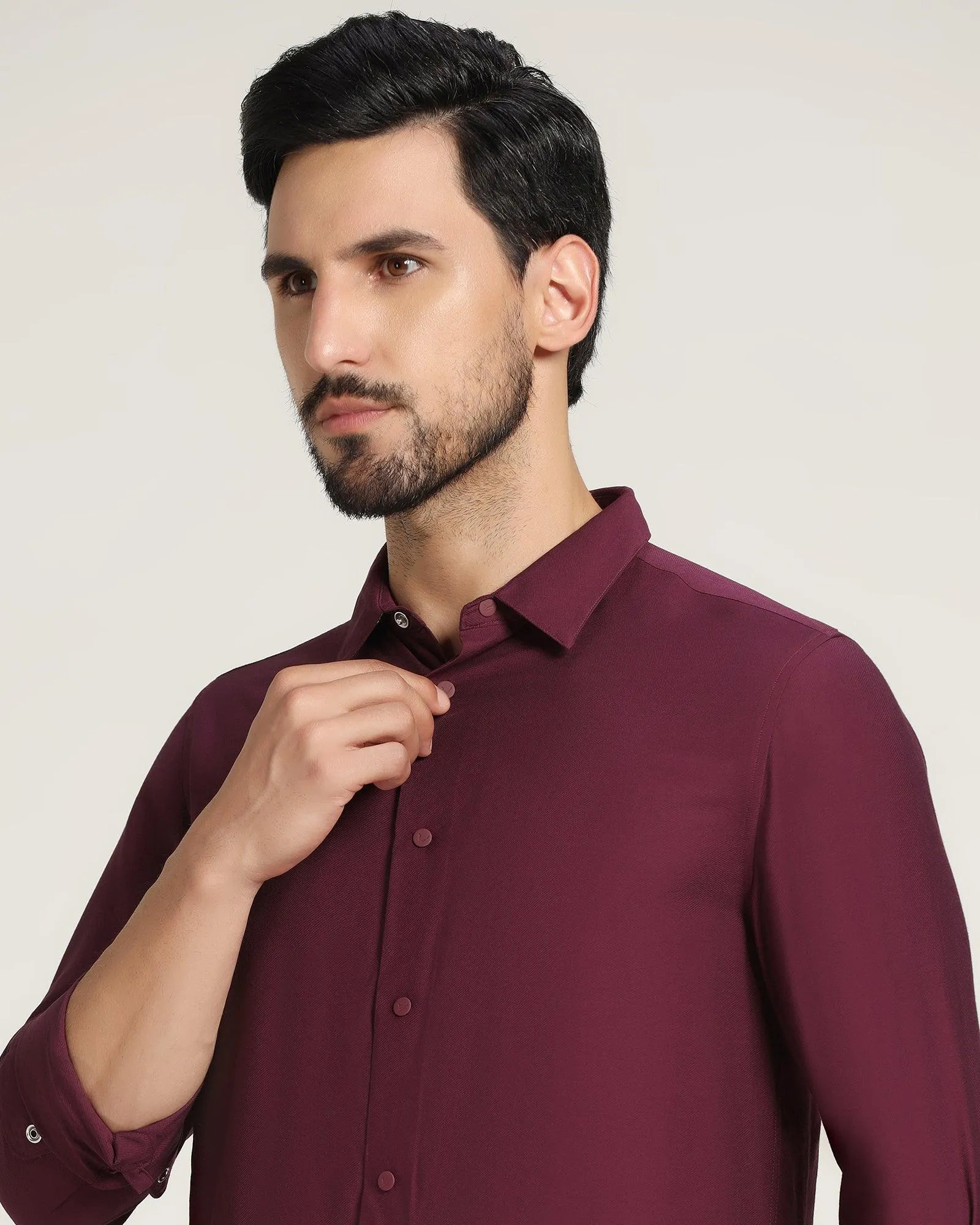 Casual Wine Solid Shirt - Jet