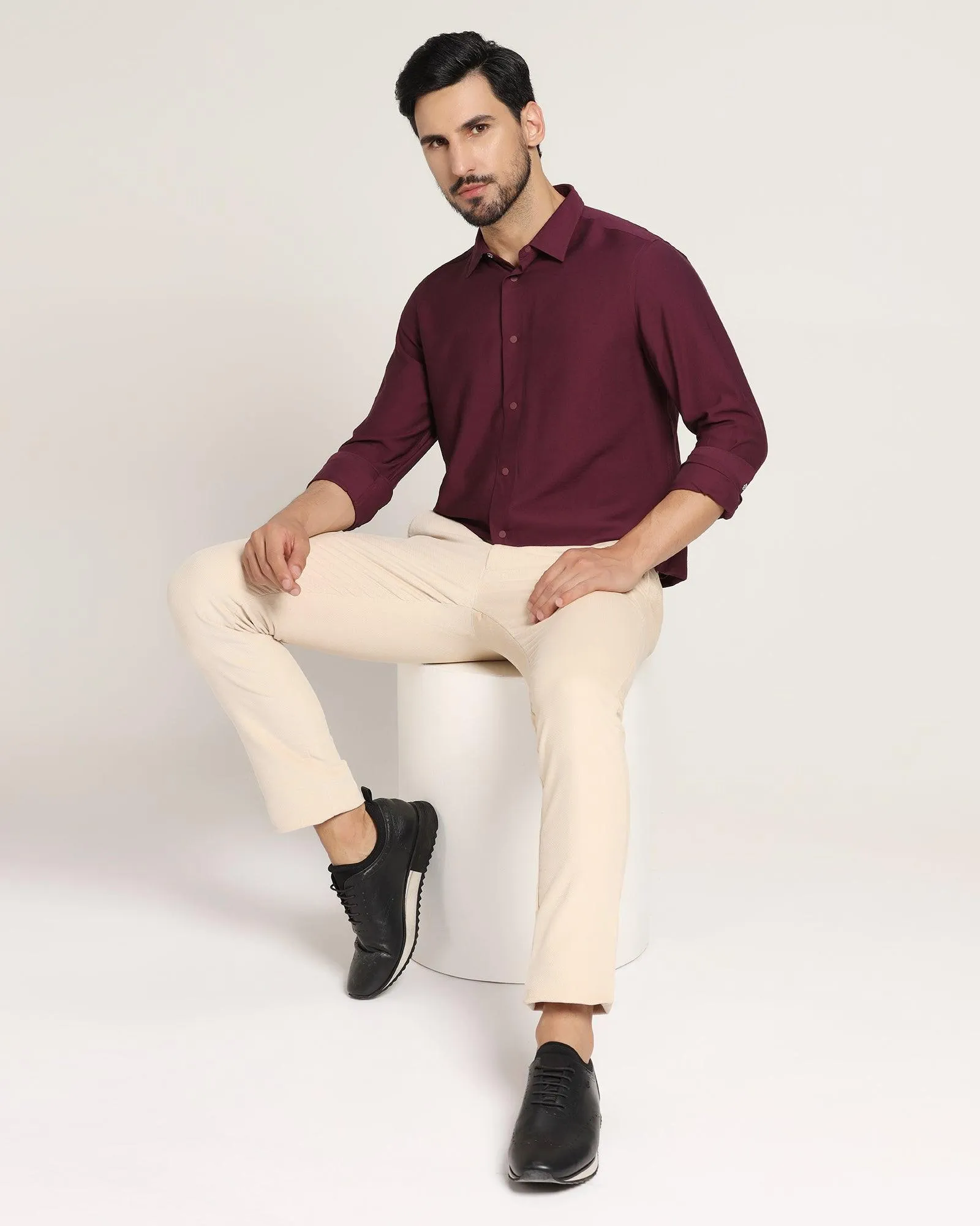 Casual Wine Solid Shirt - Jet