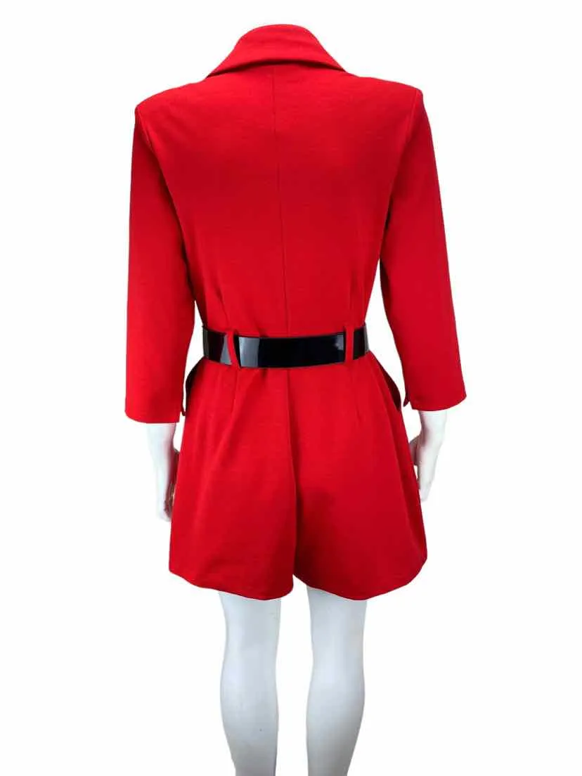 Catherine Malandrino, Women's Surplice Romper, Red, Size L