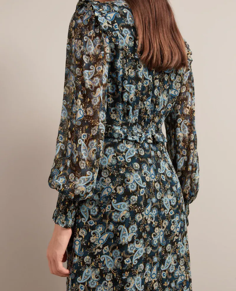 Cefinn Lilianna Navy Paisley Dress