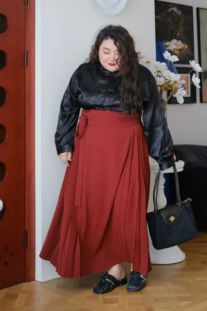 Chai Huo 柴火 Ming Plus Size Modernized Plain Mamian Skirt