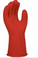 Chicago Protective Apparel LRIG-00-14-7-R Class 00 14" Insulated Rubber Gloves, Red, Size 7, 1 Pair