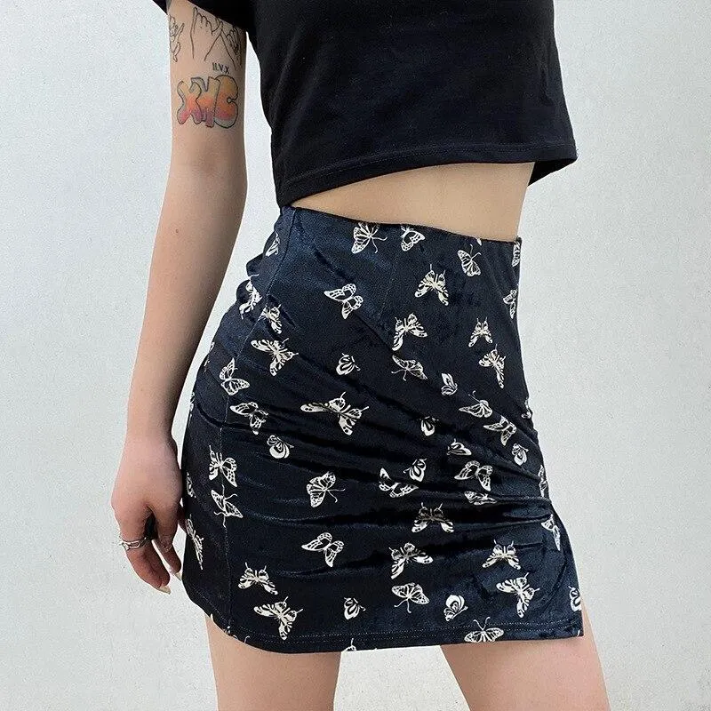 Chinese Asia Style Butterfly Pencil Skirt: Summer Clubbing Casual Skirt