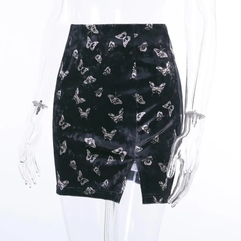 Chinese Asia Style Butterfly Pencil Skirt: Summer Clubbing Casual Skirt