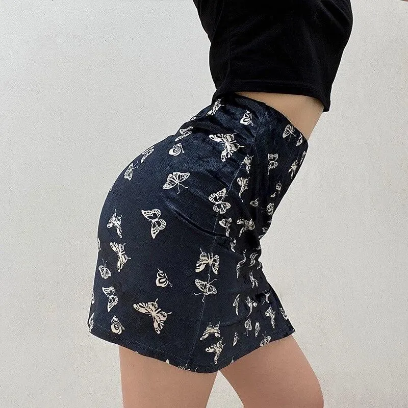 Chinese Asia Style Butterfly Pencil Skirt: Summer Clubbing Casual Skirt